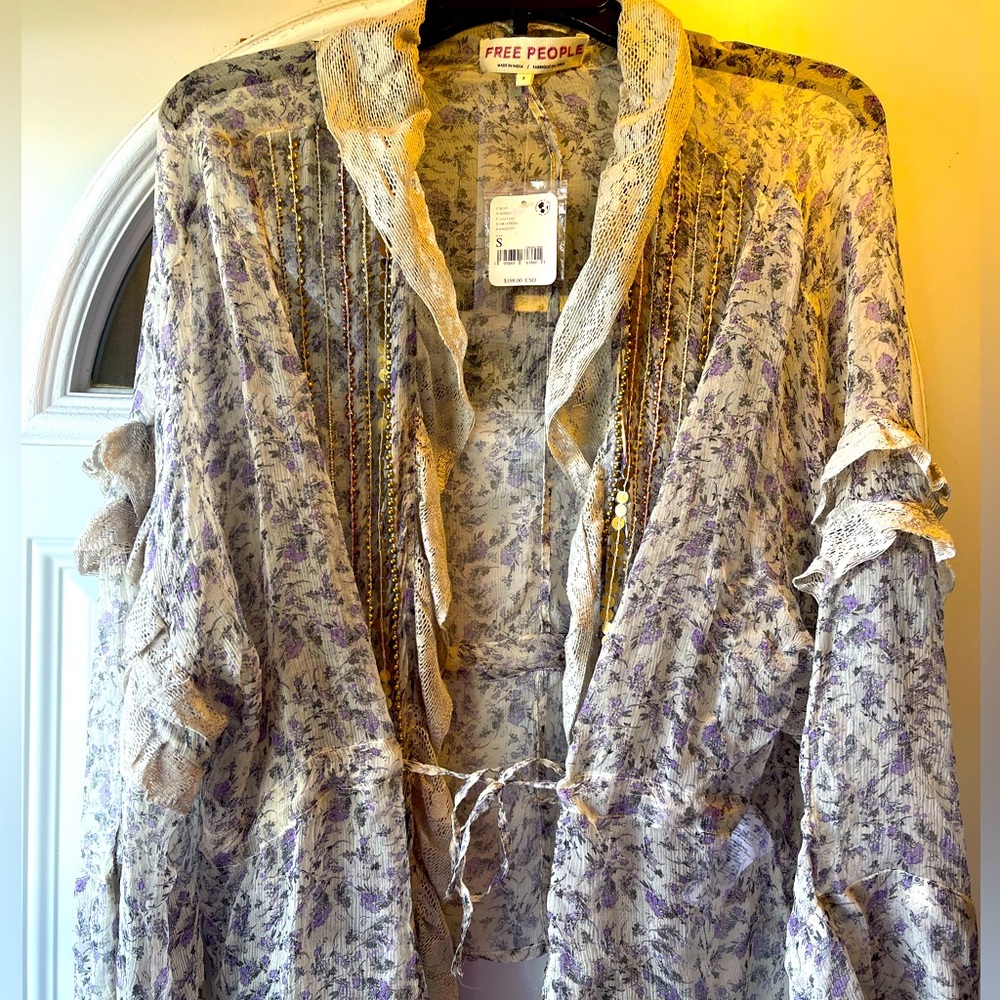 NWT Free People Short belted kimono/jacket